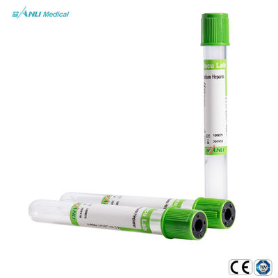 Wegwerfnatriumheparin-Plasma-Blut-Sammlungs-Rohr-grüne Spitze 13*100