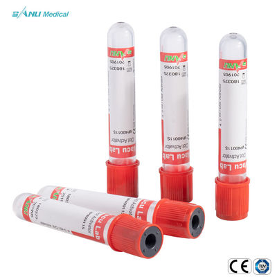 Rote Spitzen-Glassammlungs-Rohre des blut-3ml staubsaugen Klumpen-Aktivator-Rohr
