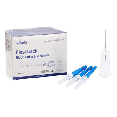Rückblenden-Blut-Sammlungs-Nadeln staubsaugen 23G 3/4&quot; 0.6x19mm das Blau-Farbe