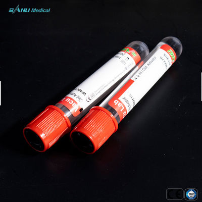 16x100mm gerinnen Plastikblut-Sammlungs-Rohre Aktivator-Zusatz-rote Spitze