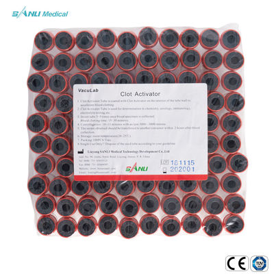 16x100mm gerinnen Plastikblut-Sammlungs-Rohre Aktivator-Zusatz-rote Spitze