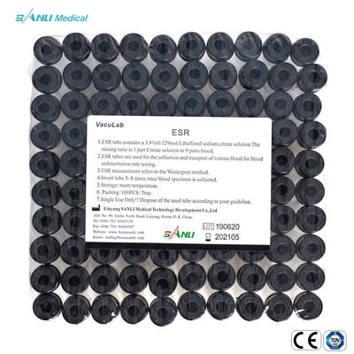 Schwarze Spitzenerythrozyt-Sedimentbildung Rate Tube 13x75mm 1.6ml steril