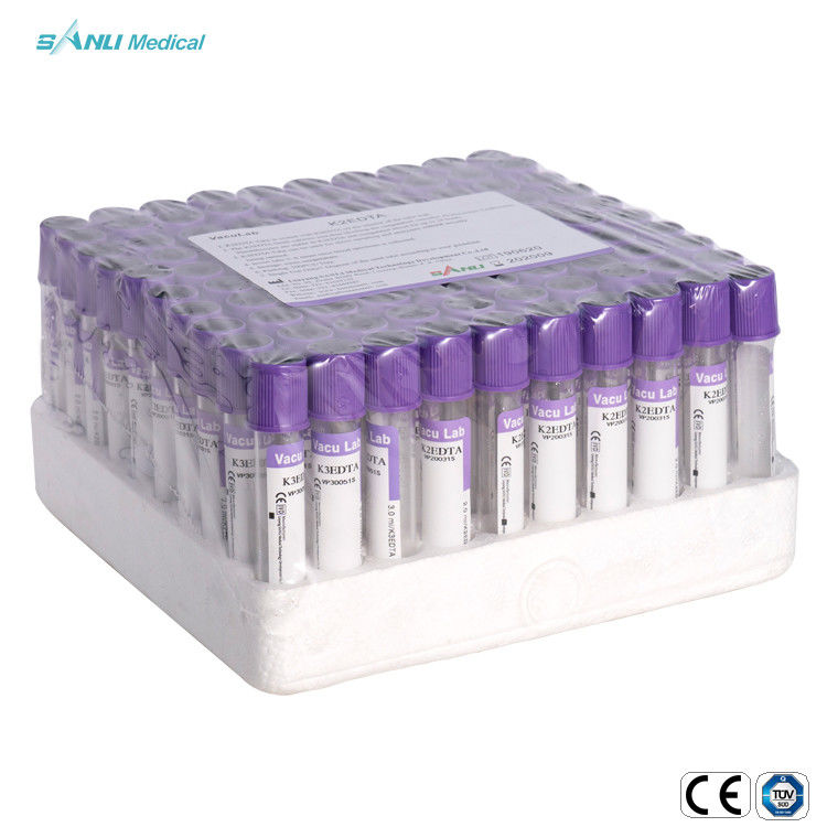 CER-ISO-Wegwerfserumblutsammlungsrohr purpurrotes 2ml 3ml 4ml 5ml Rohr EDTA K2 K3